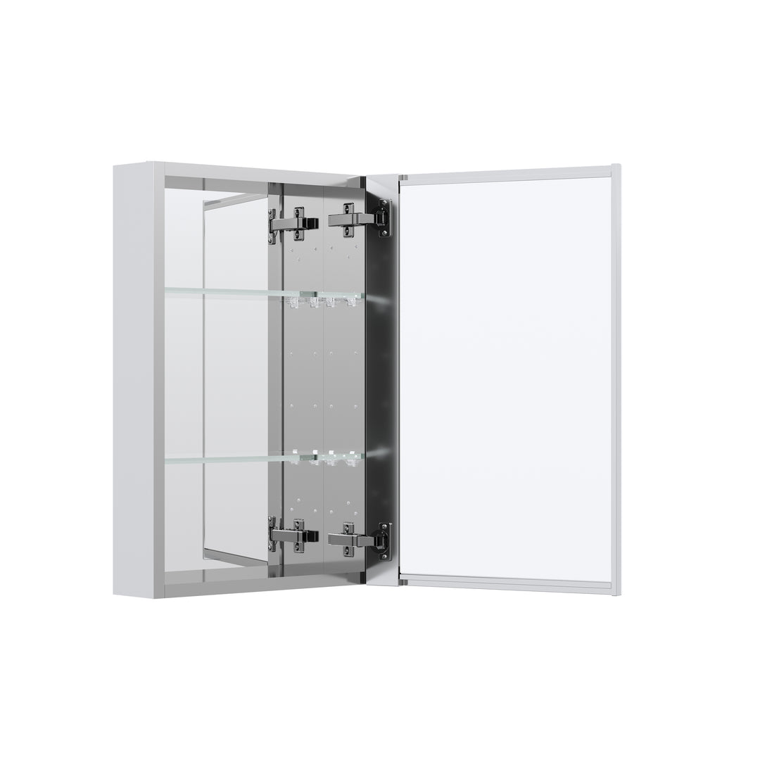 16 in.×24 in. inch Copper-Free Bi-View Mirror Cabinet with Adjustable Shelves and Right Swing