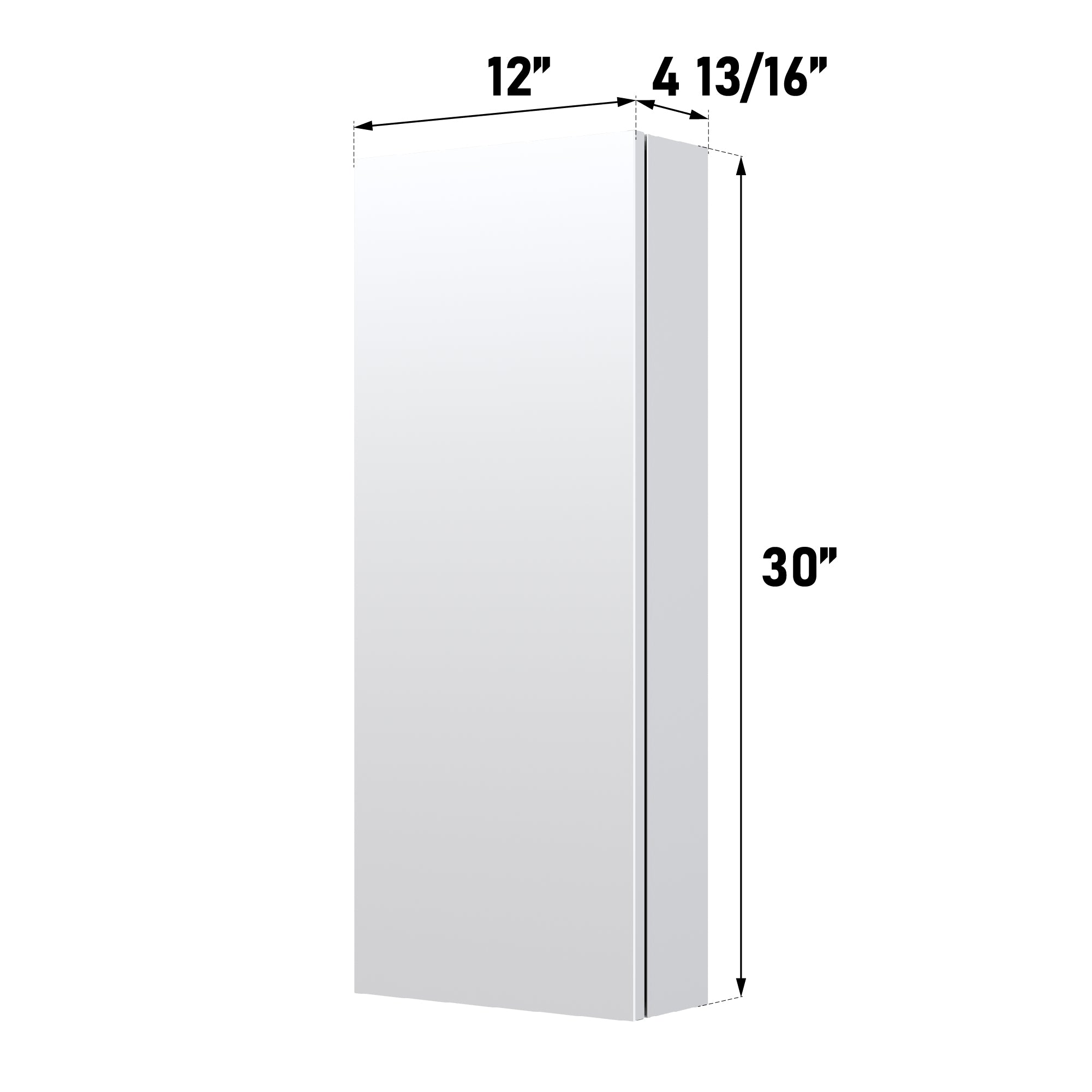 12 in. ×30 in. Copper-Free Bi-View Medicine Cabinet with Adjustable Shelves and Left Swing