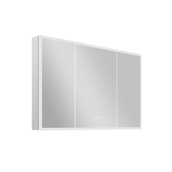 48 in. x 30 in. Rectangular Recessed/Surface Mount Medicine Cabinet with Mirror and LED Light