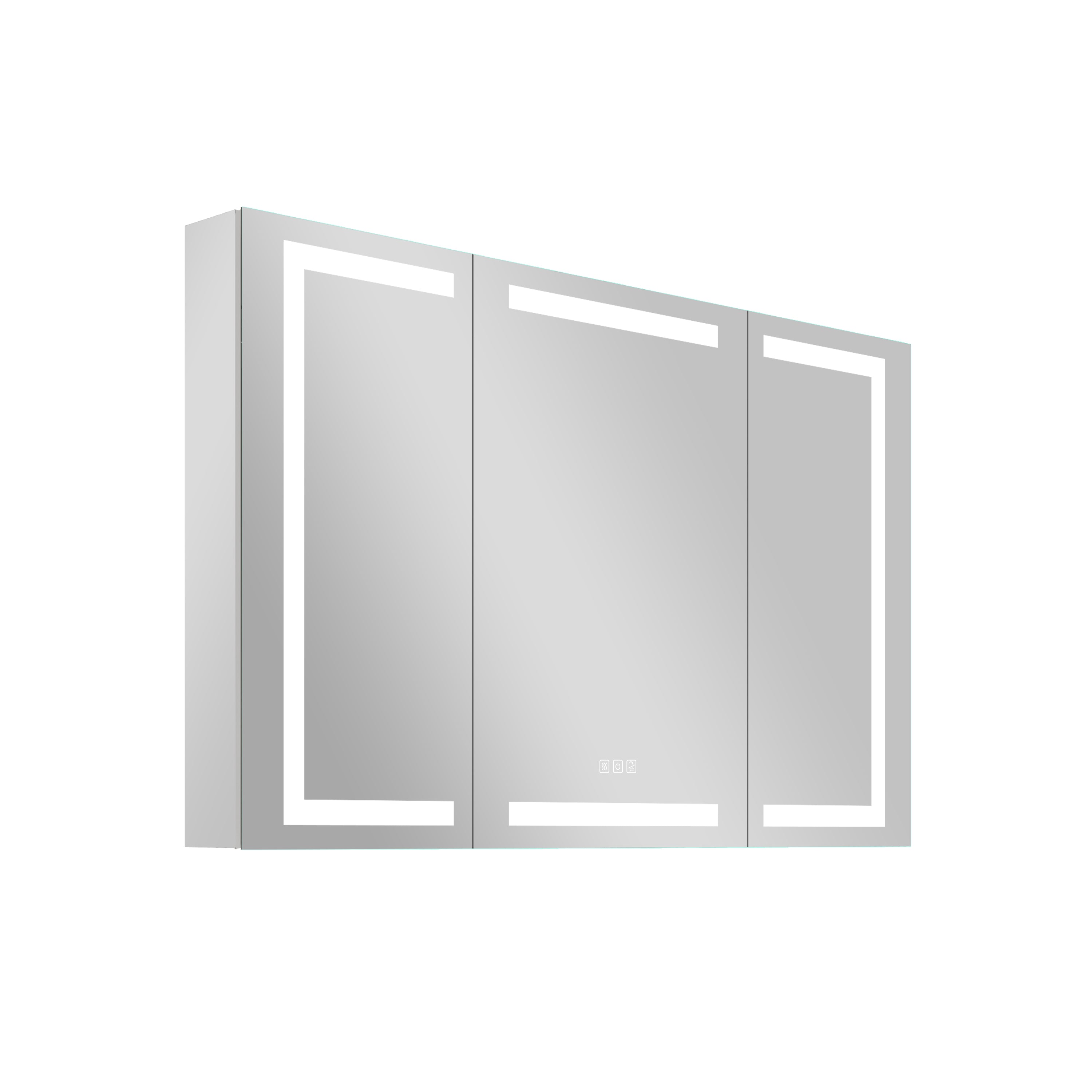 48 in. x 30 in. LED Lighted Surface/Recessed Mount Aluminum Mirror Medicine Cabinet Anti-Fog Dimmable with Outlet