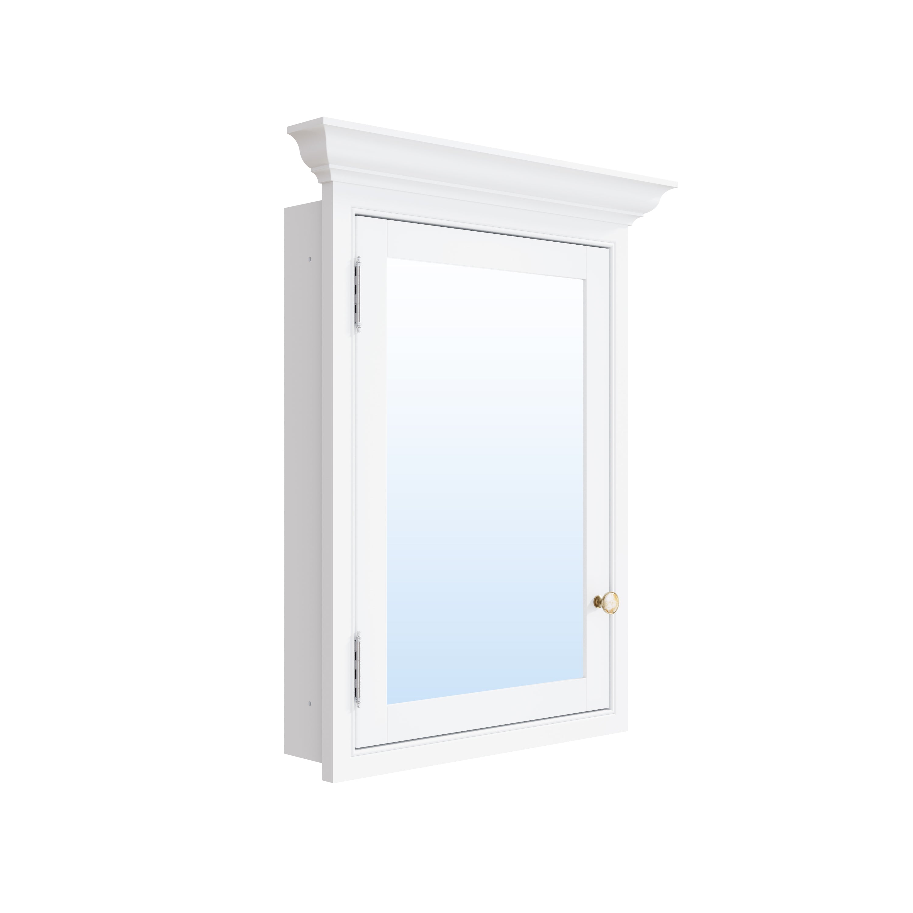 24 in. W x 30 in. H Recess Mount Bathroom Wood Medicine Cabinet with Mirror in White