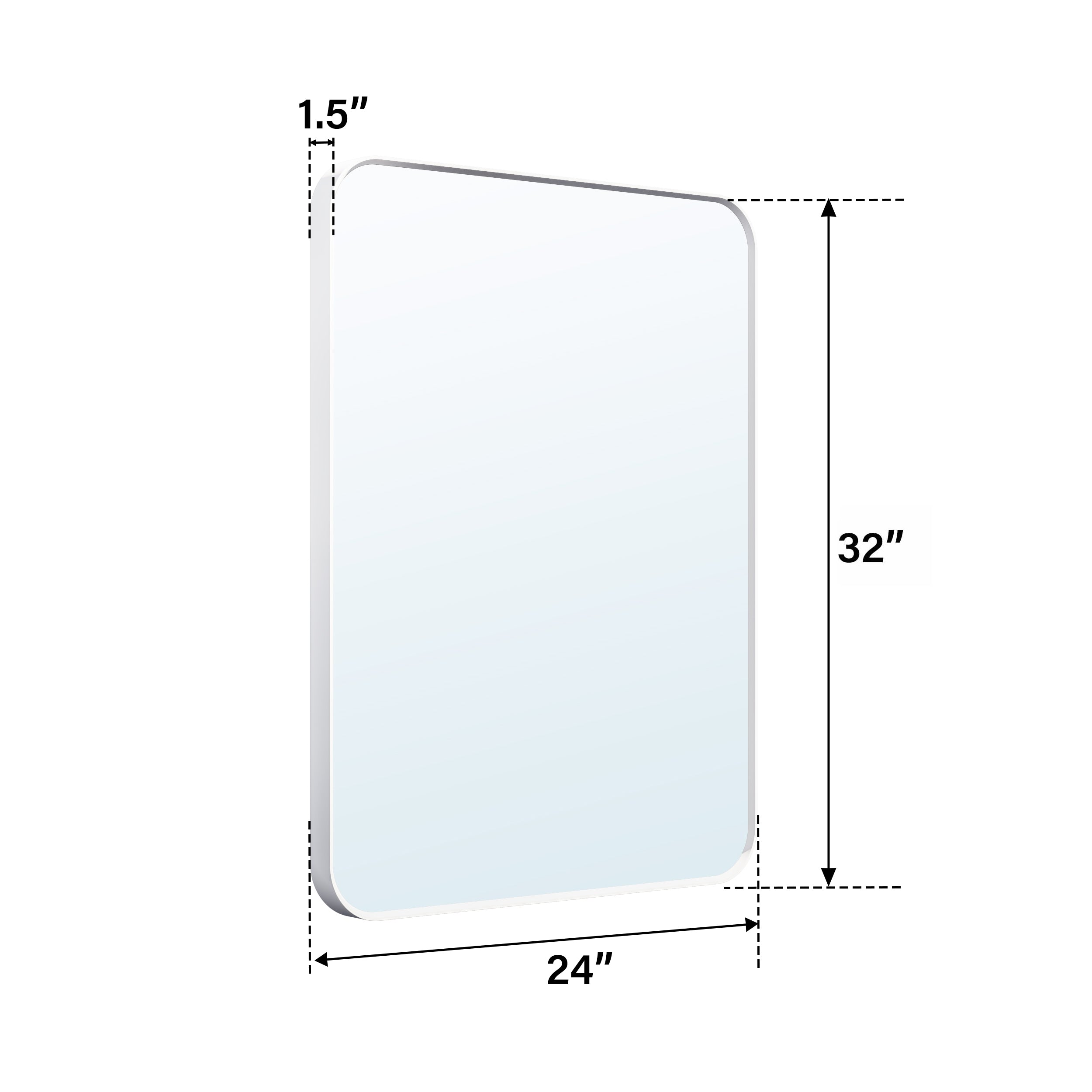 24-in W x 32-in H White Rectangular Framed Bathroom Vanity Mirror