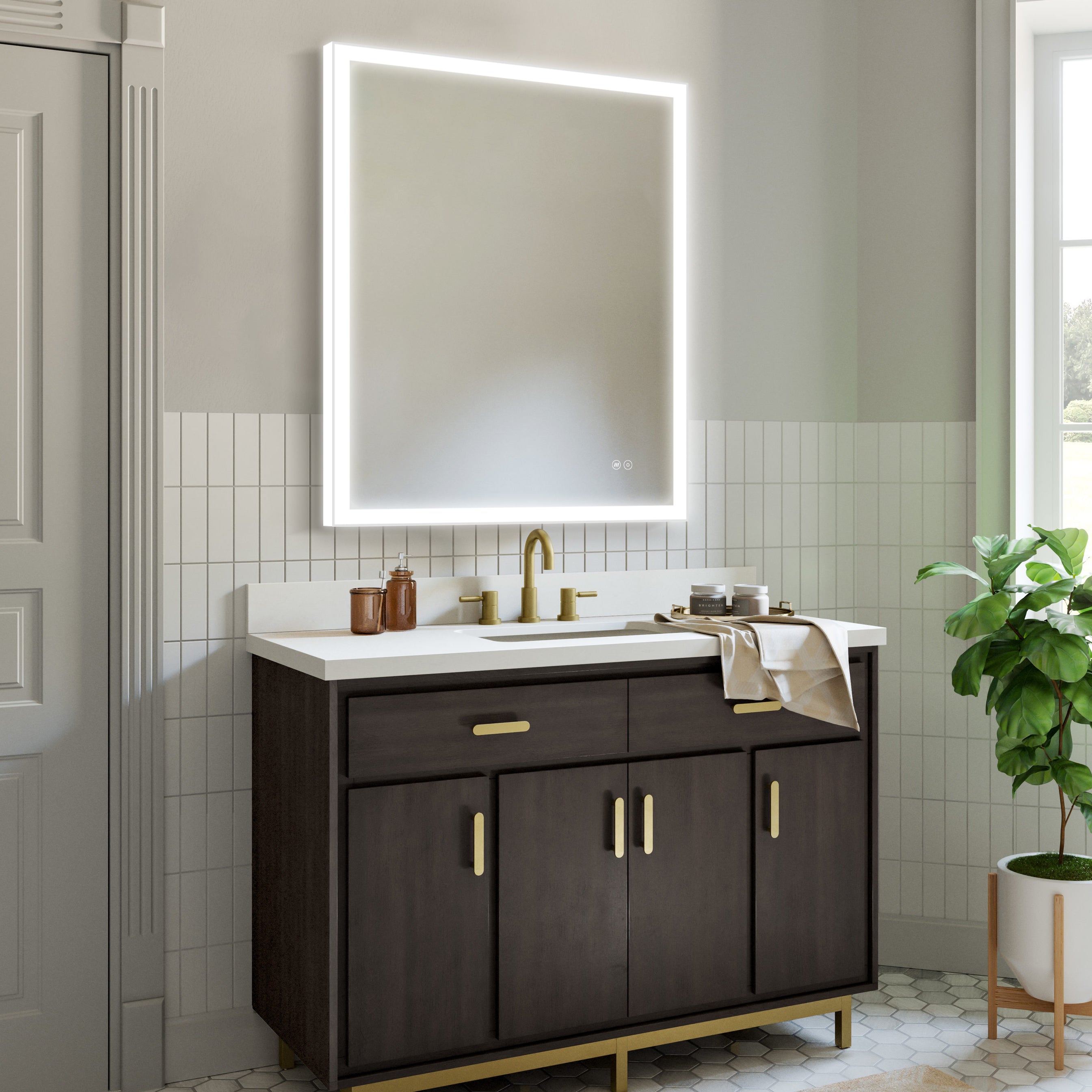 WINGBO 28” x 36” Lighted Bathroom Mirror deals