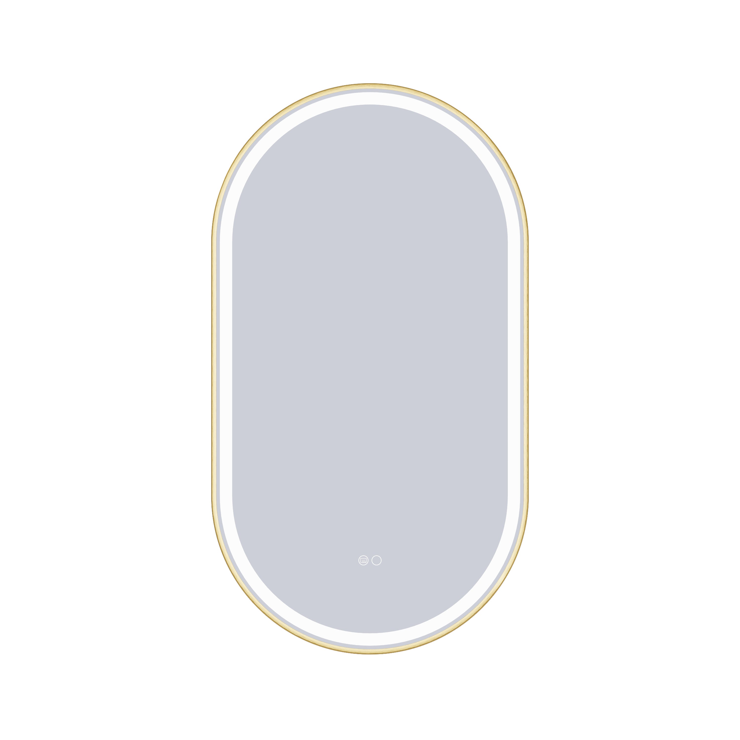 20 in. W x 36 in. H Brushed Gold Frame Runway Type LED Bathroom Vanity Mirror