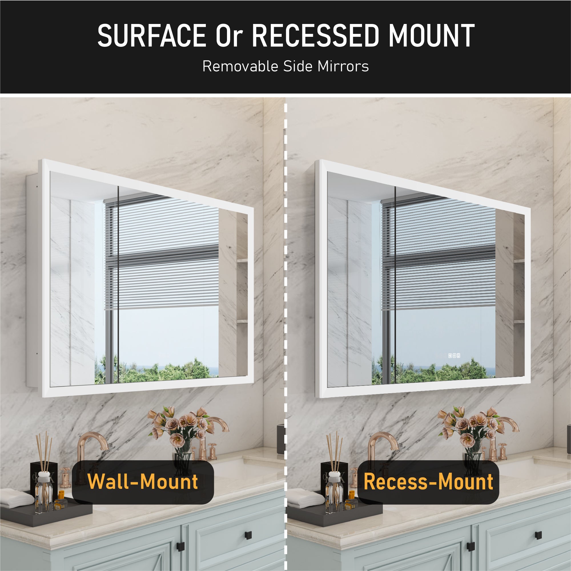 Recessed Medicine Cabinet with Mirror