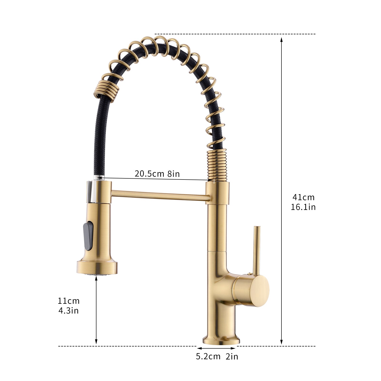 Modern Single Handle Spring Pull Down Kitchen Faucet