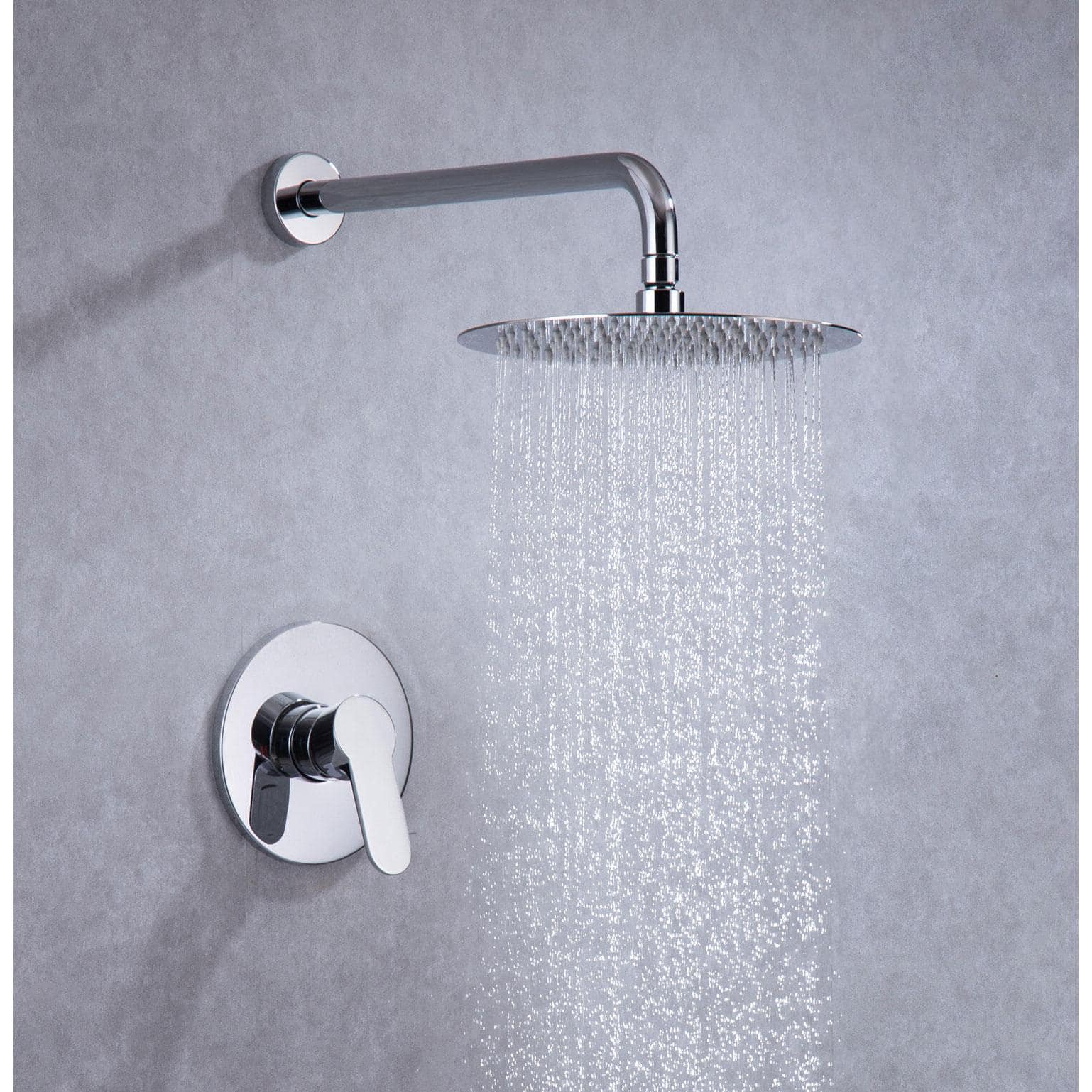 Single-Handle 1-Spray Round High Pressure Shower Faucet with 10 in. Shower Head