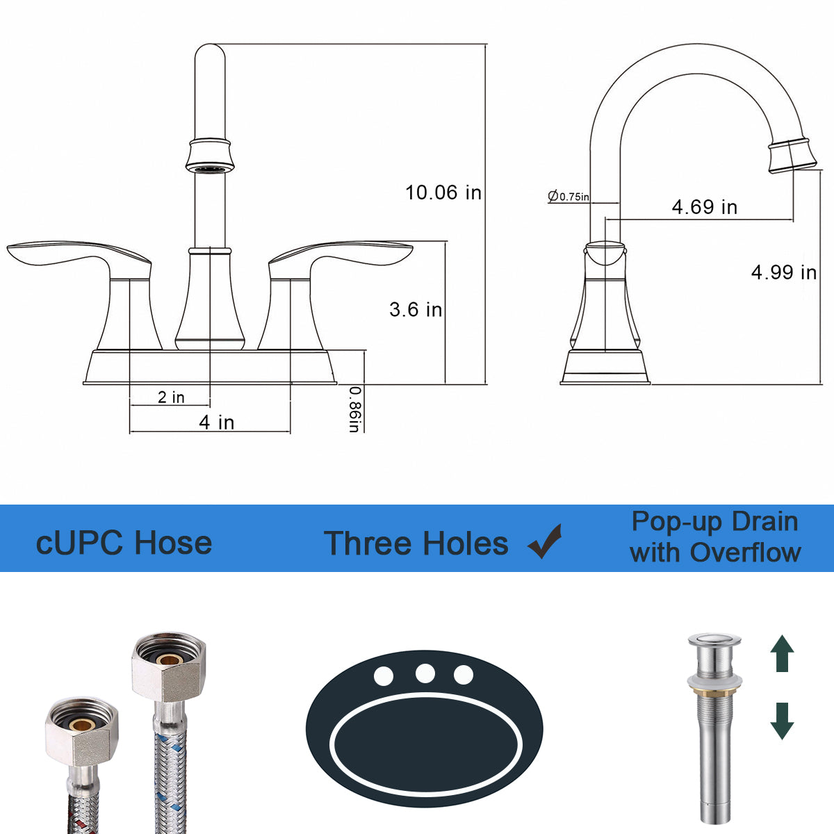 bathroom faucet 2 hole