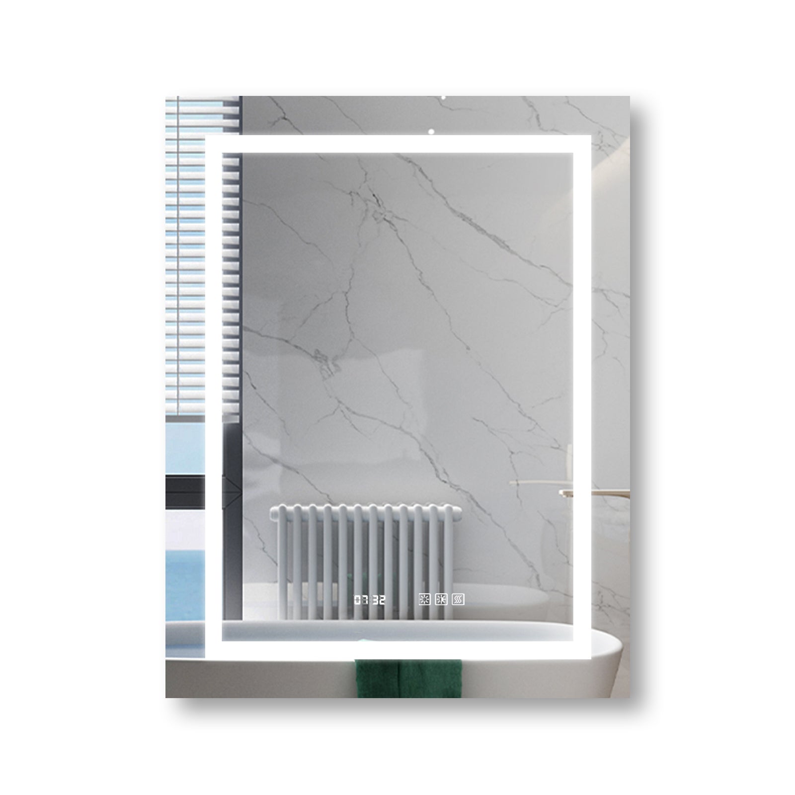 28 in. W x 36 in. H Rectangular Frameless LED Light Vertical and Horizontal Wall Mount Bathroom Vanity Mirror