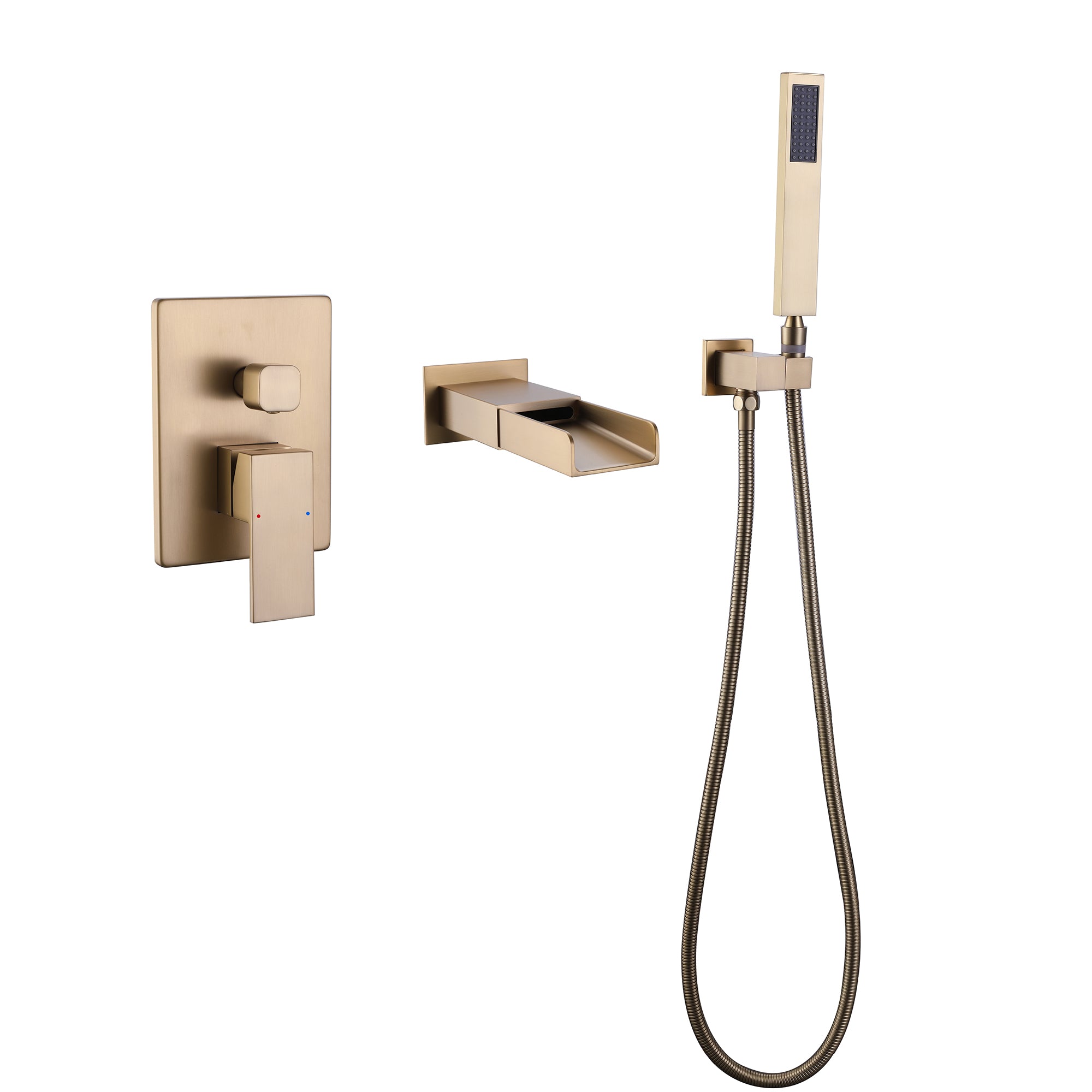 Wall Mounted Bathtub Faucet With Handheld Shower