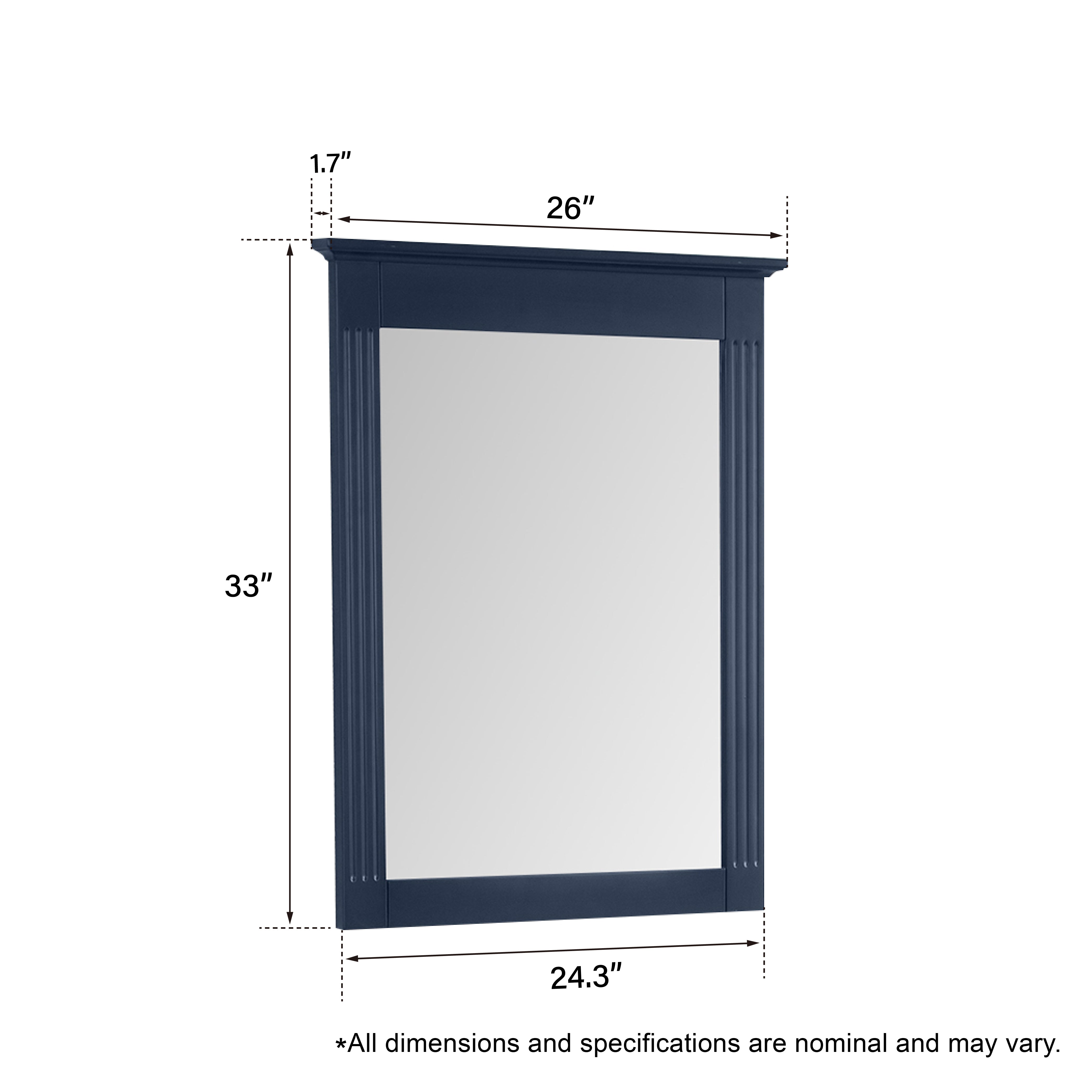 26 in. W x 33 in. H Medium Rectangular Wood Framed Wall Mount Bathroom Vanity Mirror(Set of 2)