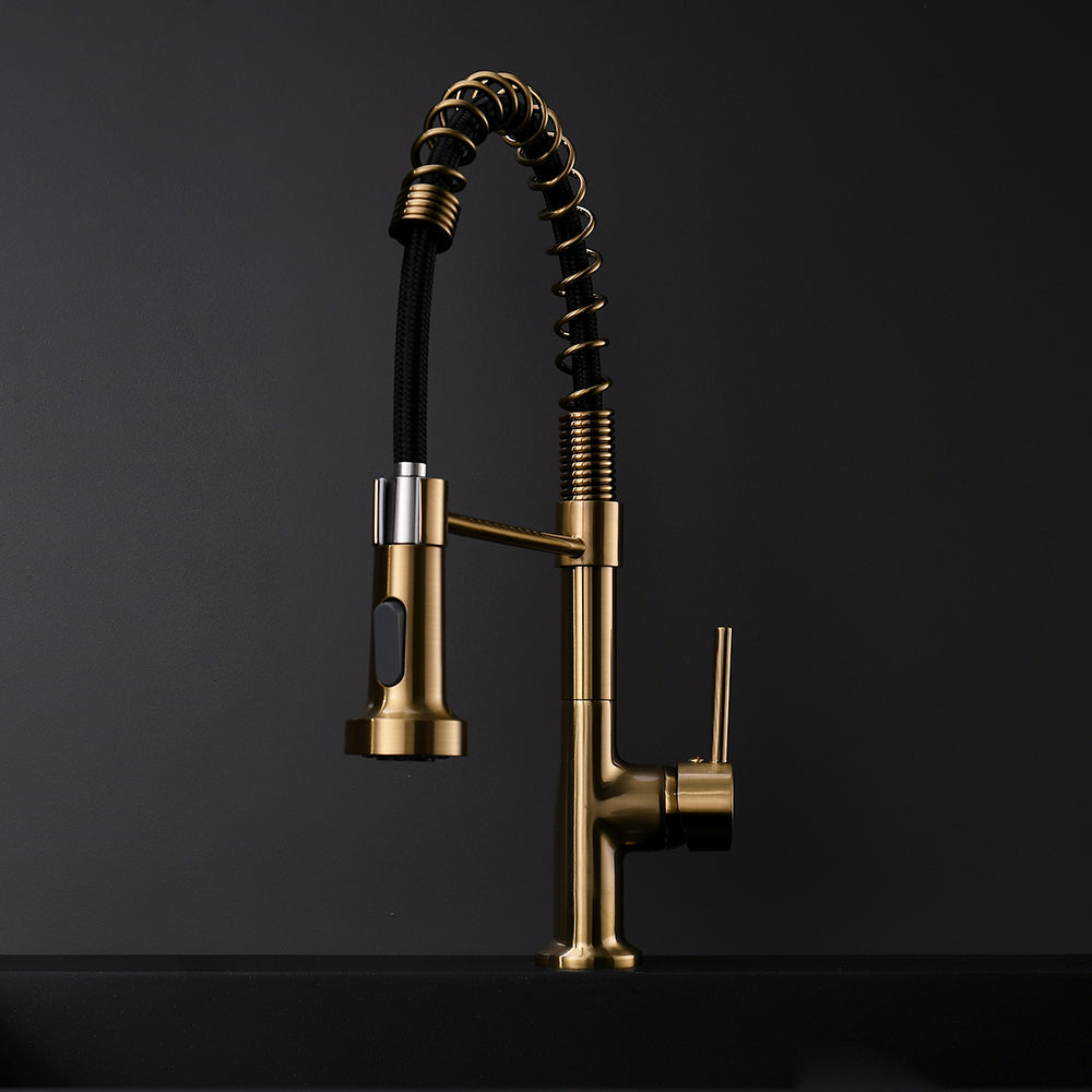 Modern Single Handle Spring Pull Down Kitchen Faucet