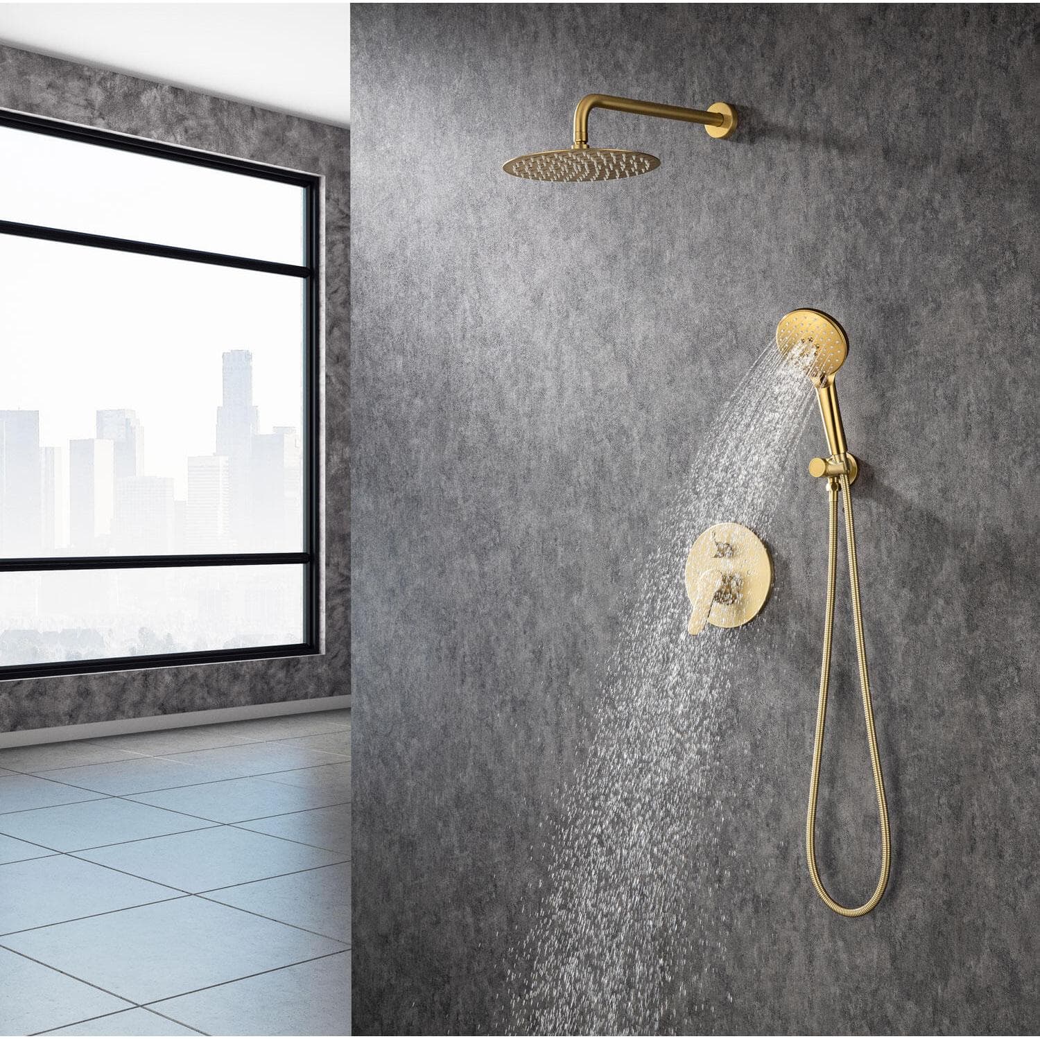 shower systems with rain head