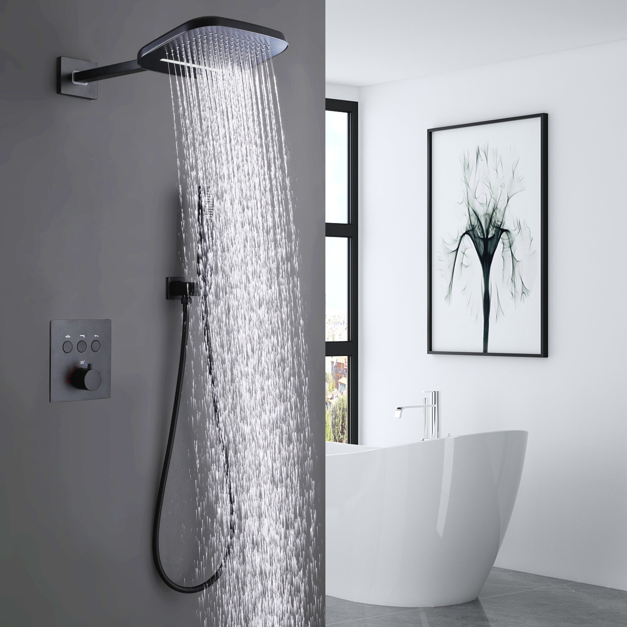 Rainfall outlets shower faucet set