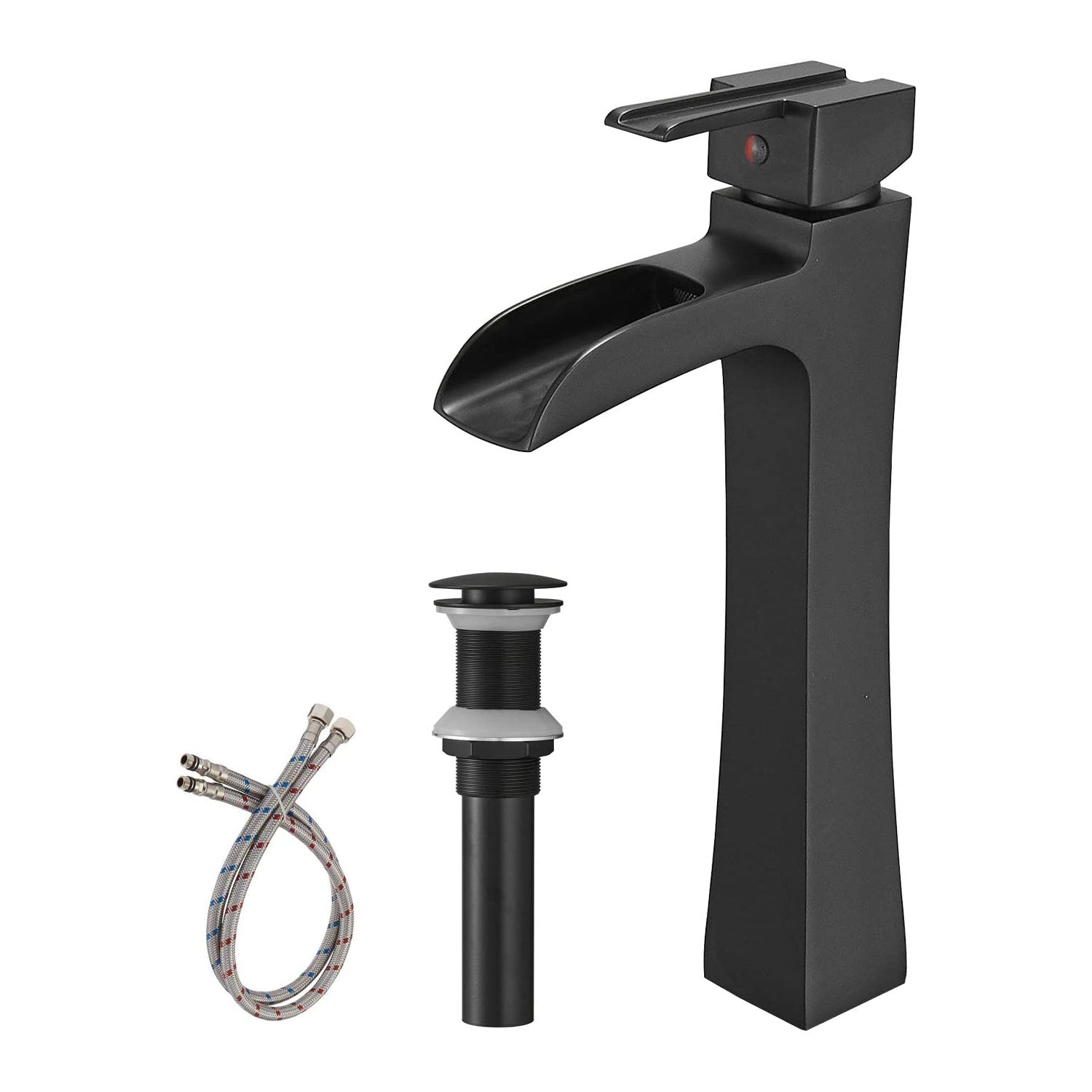 Single Hole Single-Handle Vessel Bathroom Faucet with Pop Up Drain without Overflow