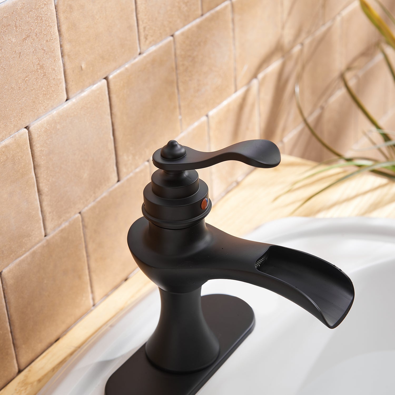 Single Handle Single Hole Bathroom Faucet Pop-Up Drain Included and Supply Lines