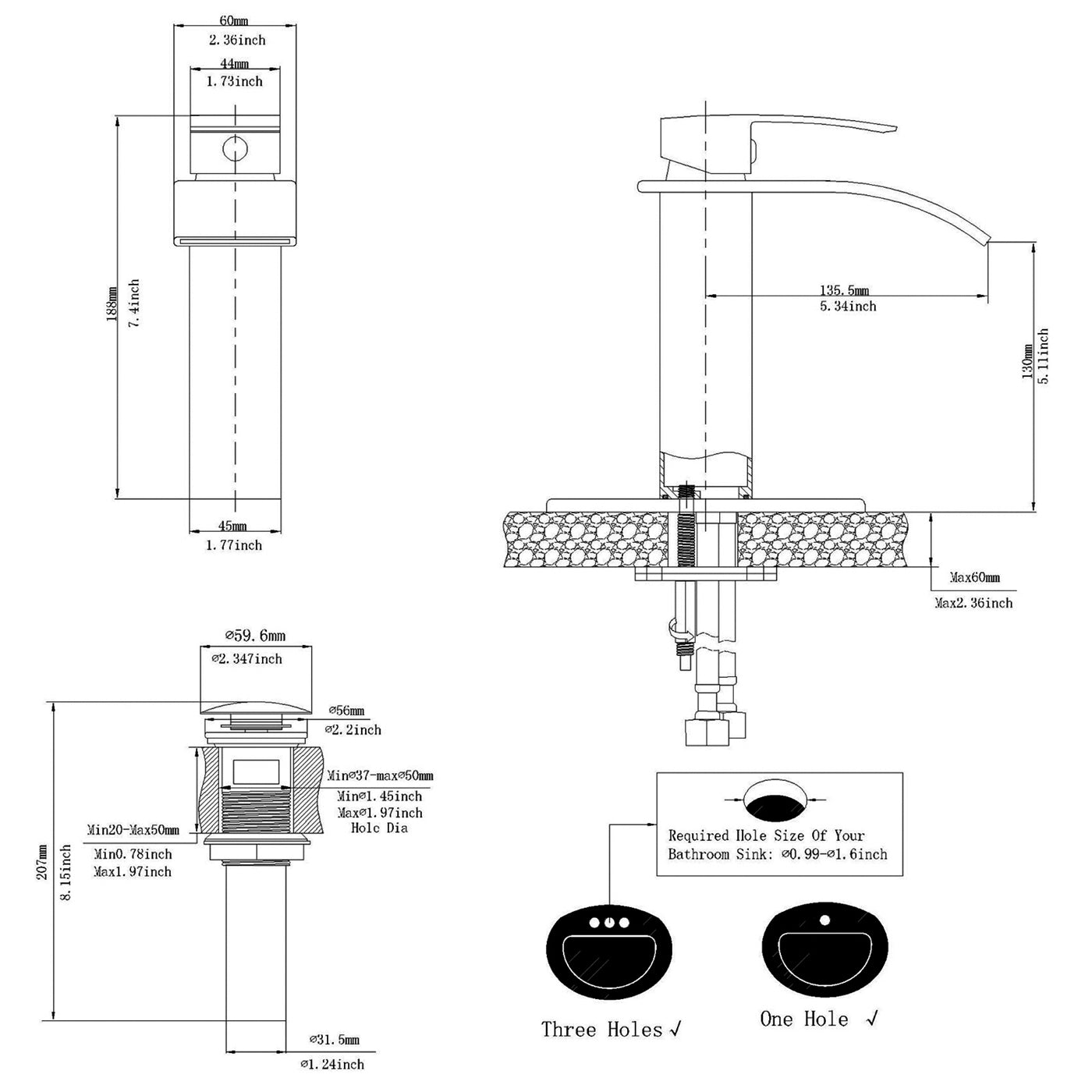 single handle bathroom faucets