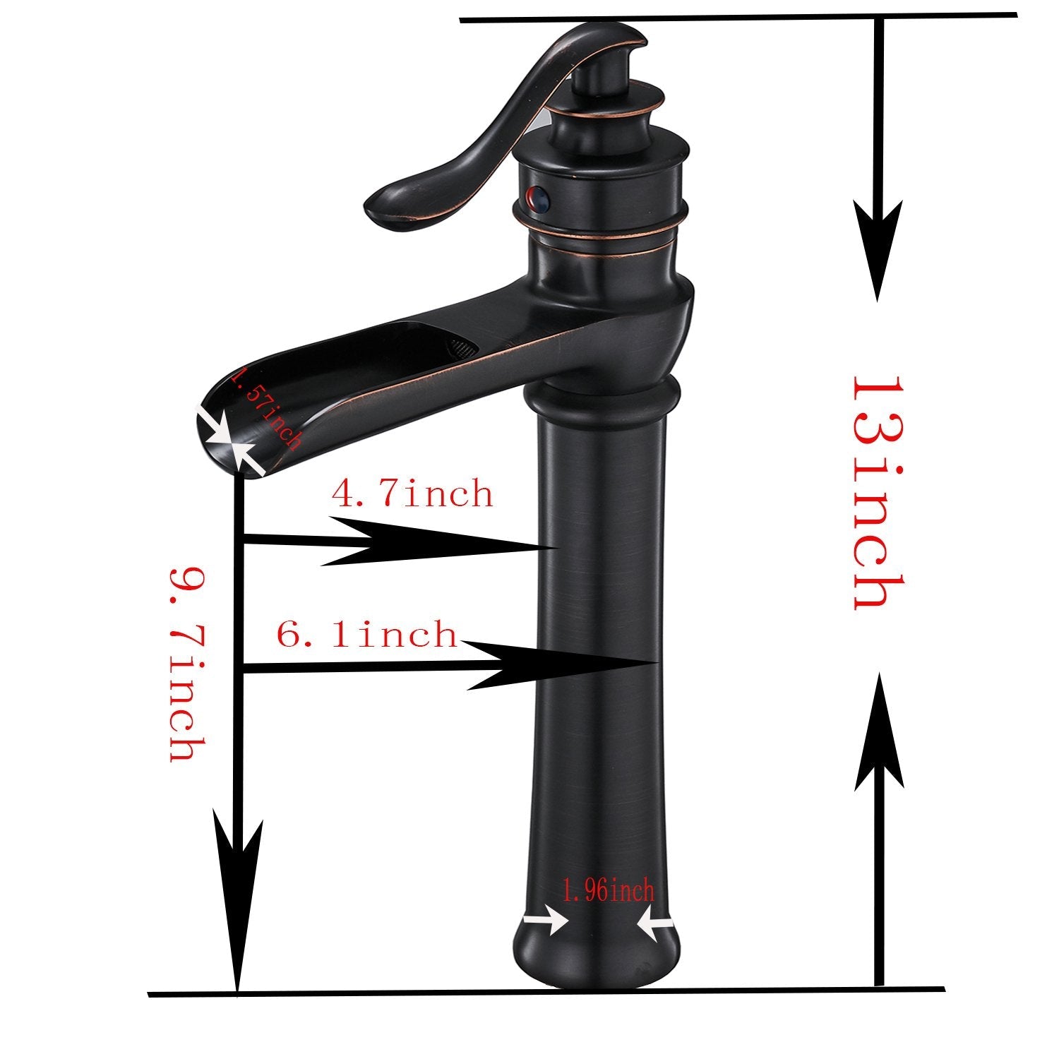 Single Hole Single-Handle Bathroom Faucet High Spout with Suppy Lines Corrosion Resist