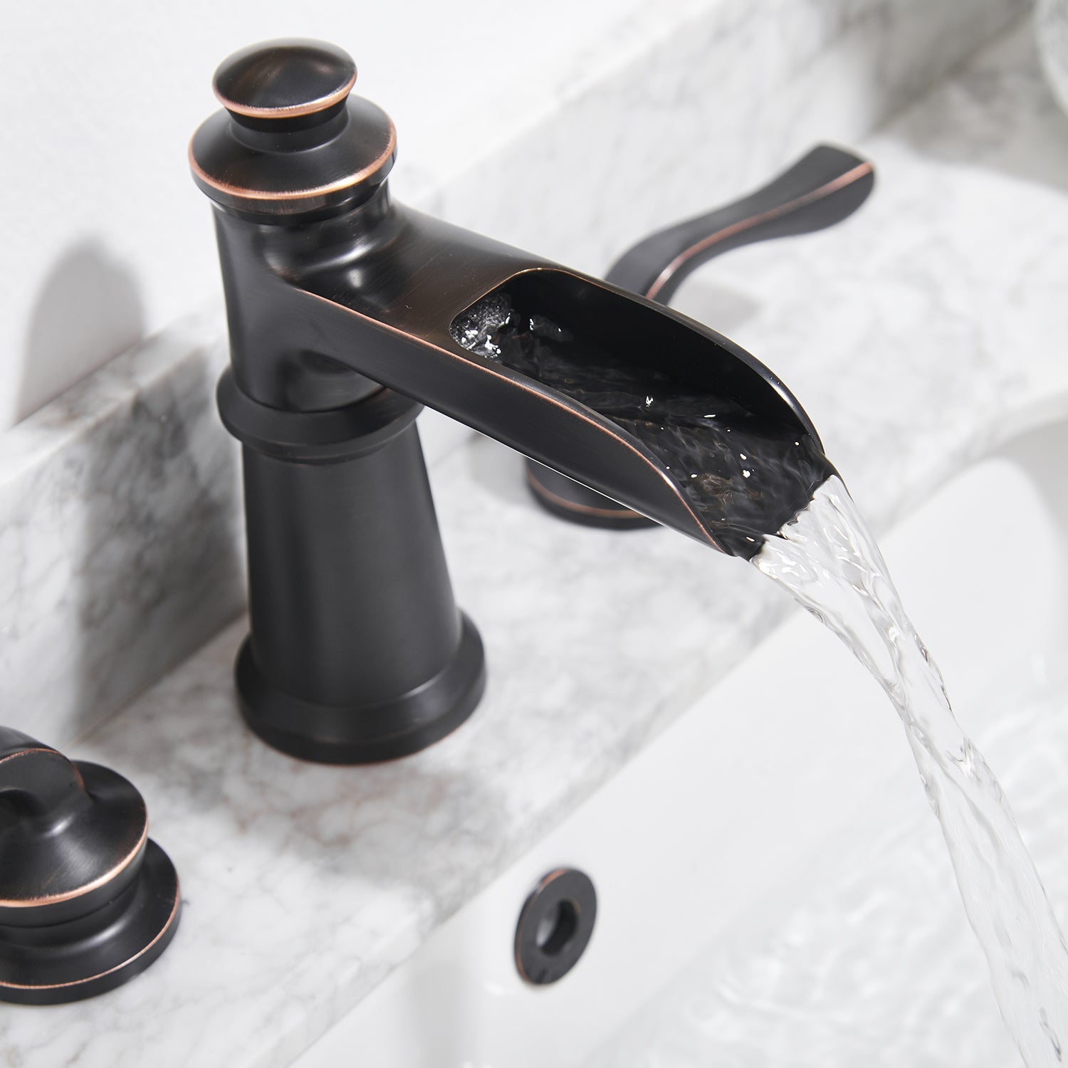 black bathroom faucet