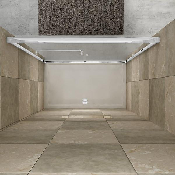 48 in. W x 72 in. H Sliding Semi-Frameless Shower Doors Clear Glass