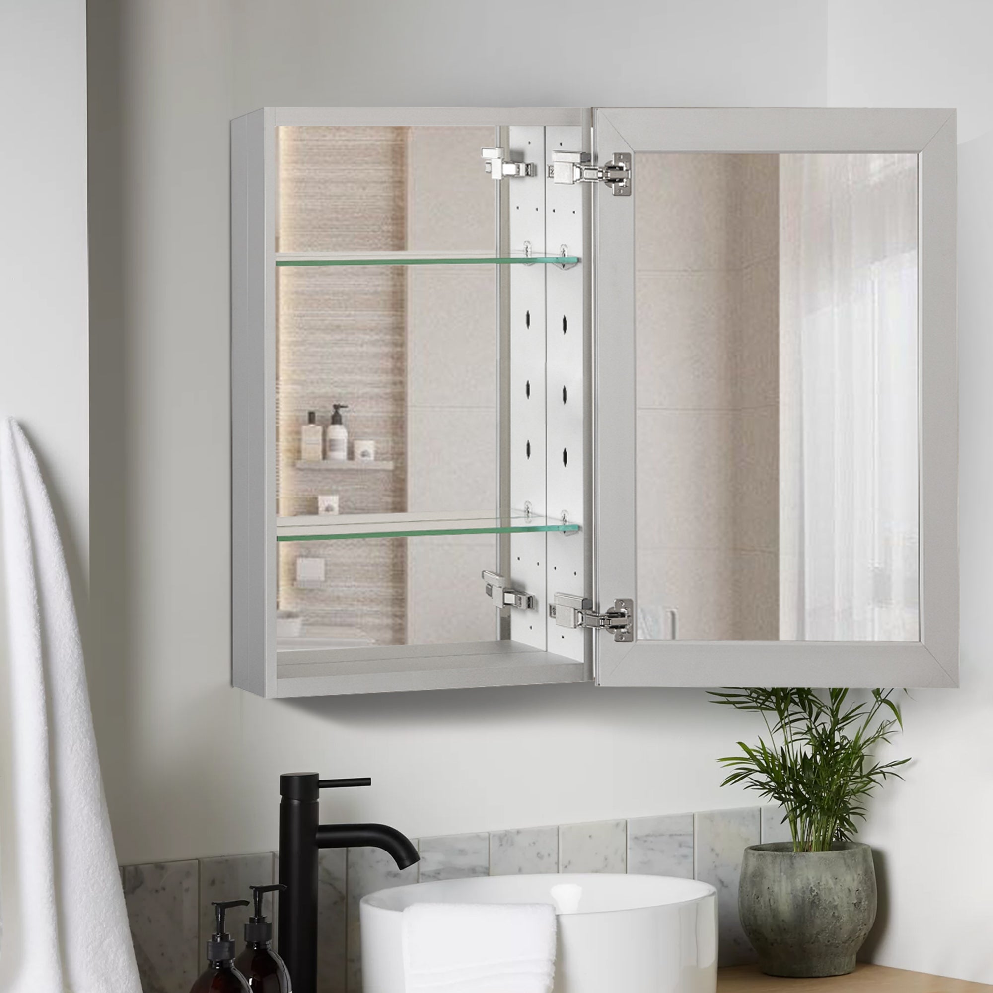 medicine cabinet mirror with lights