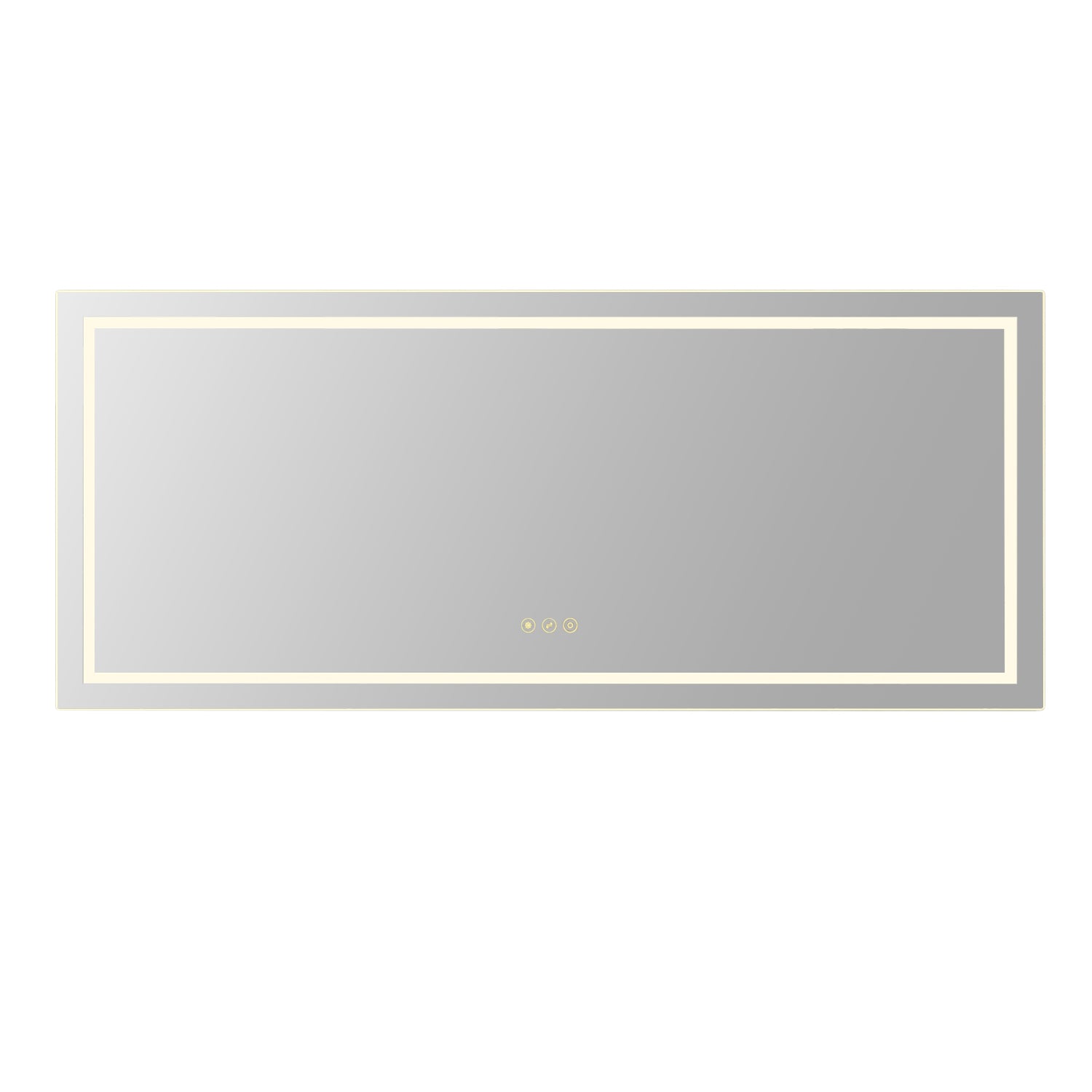 72 in. W x 30 in. H Frameless Beveled LED Single Bathroom Vanity Mirror, Polished Crystal