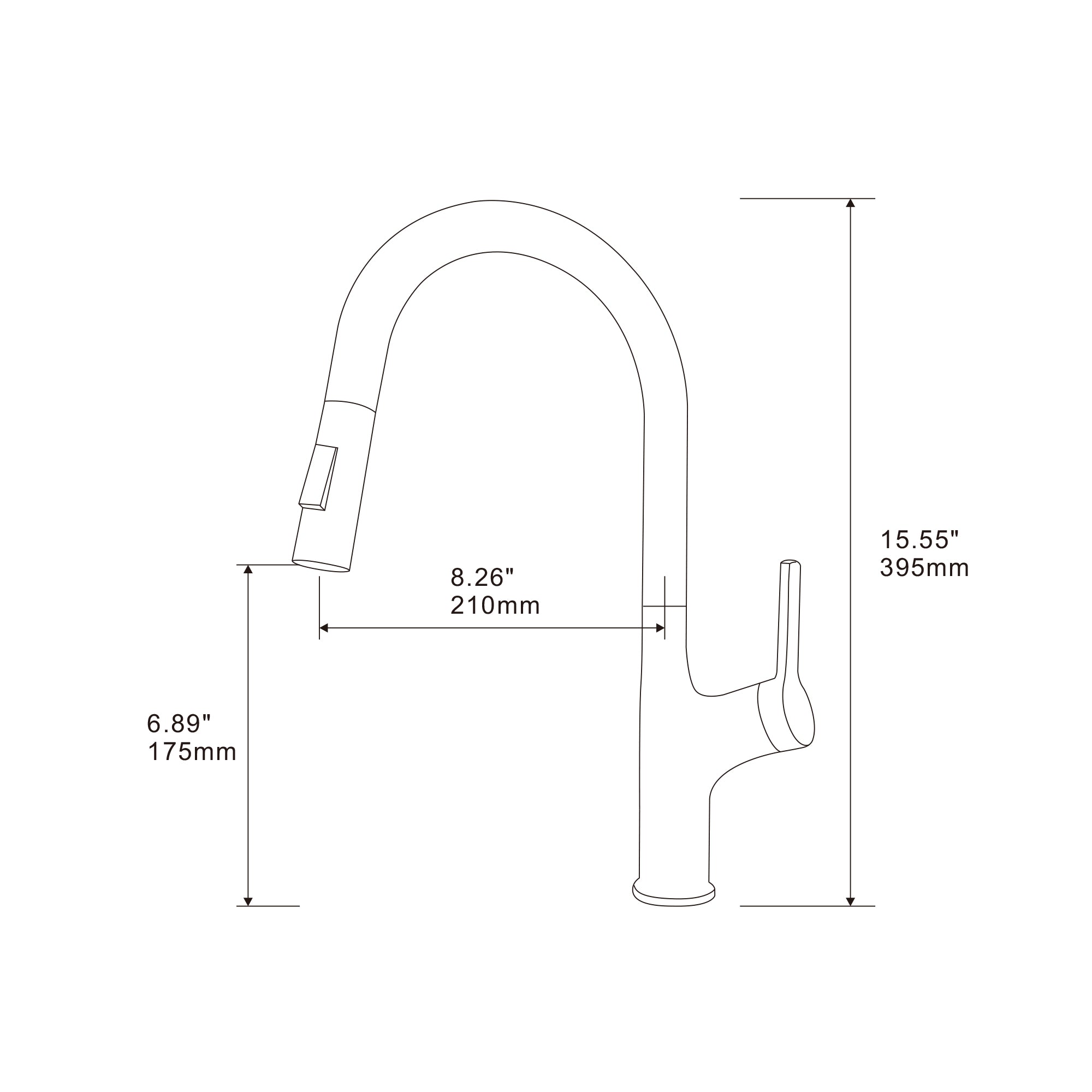 High Arc Single Handle Kitchen Sink Faucet in Golden Brushed