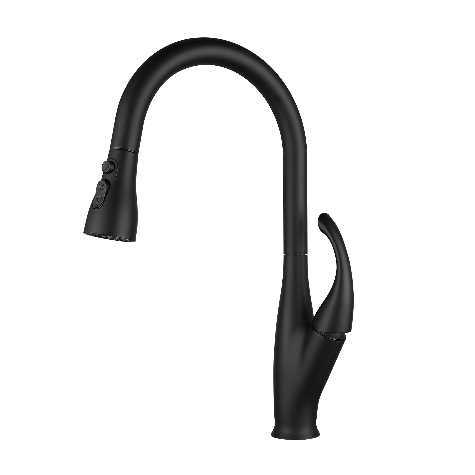 High Arc Single Handle Kitchen Sink Faucet with Pull Down Sprayer in Matte Black