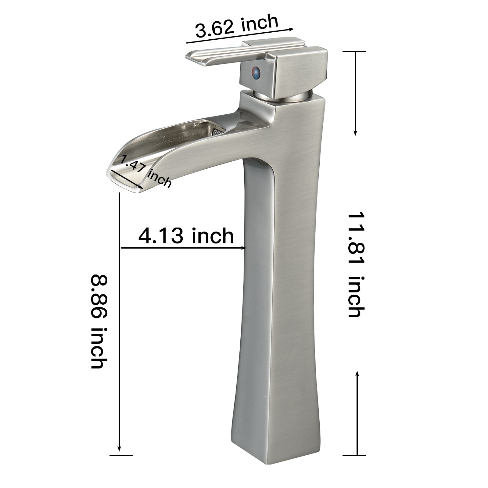 Single Hole Single-Handle Vessel Bathroom Faucet with Pop Up Drain without Overflow