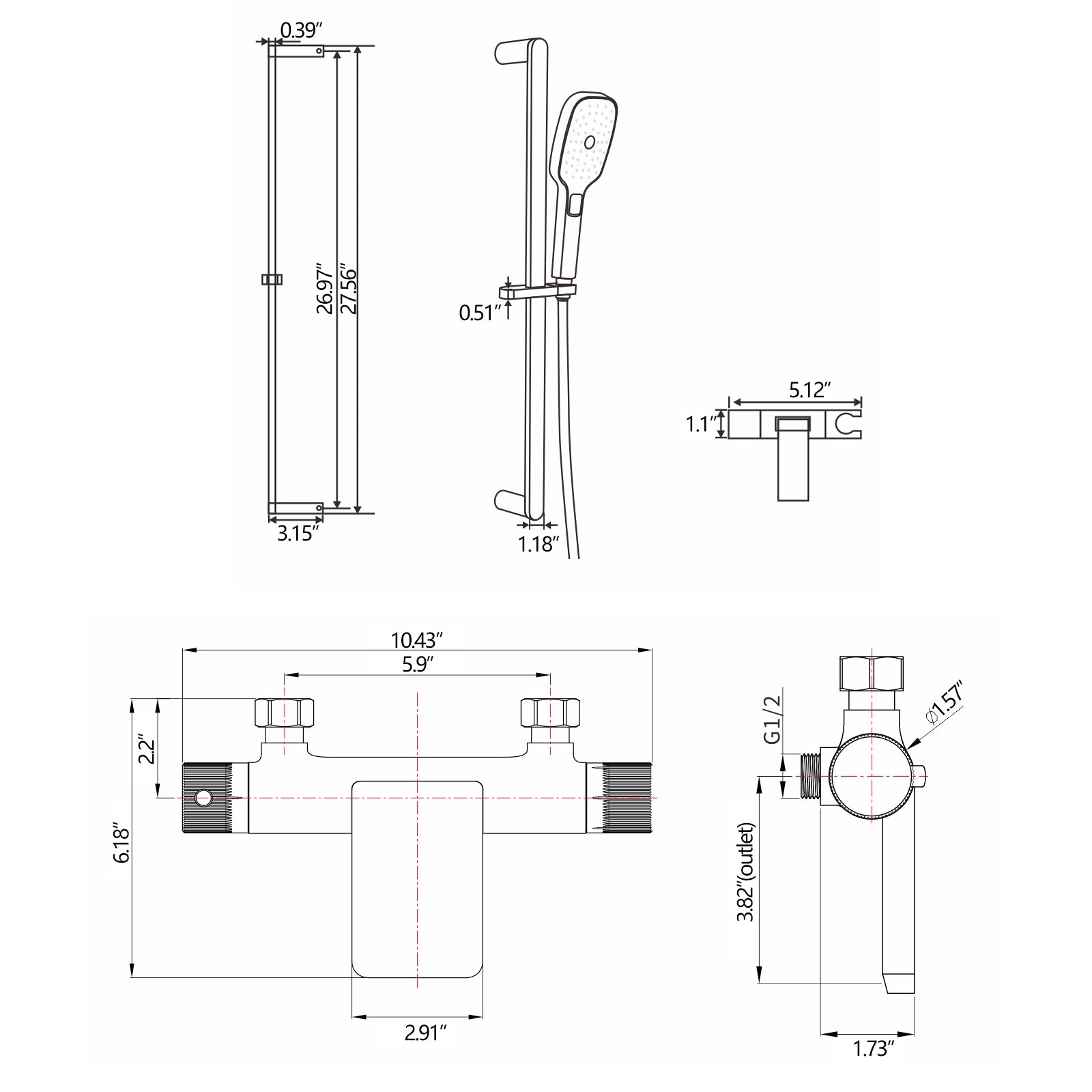 rainfall shower system