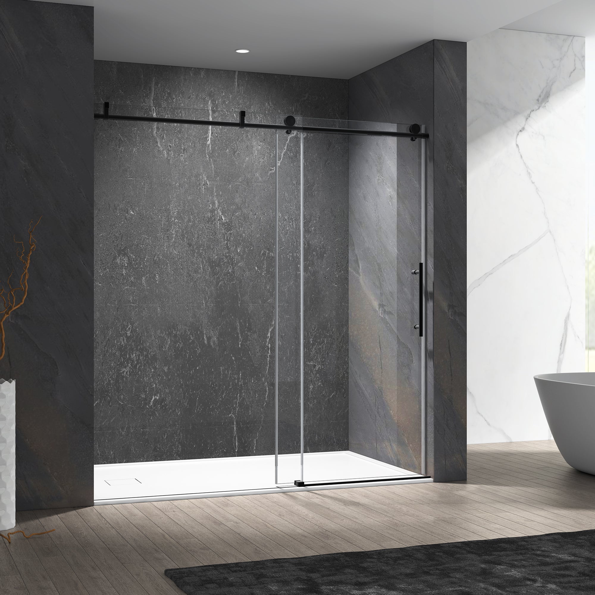 glass shower sliding doors