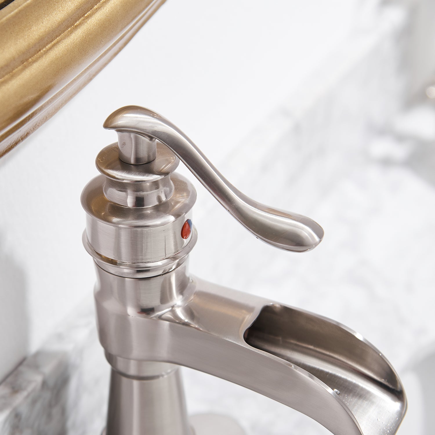 Slim Low Spout Single Handle Single Hole Bathroom Faucet