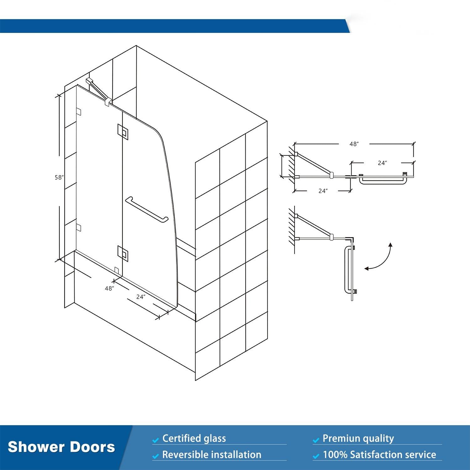 glass shower sliding door