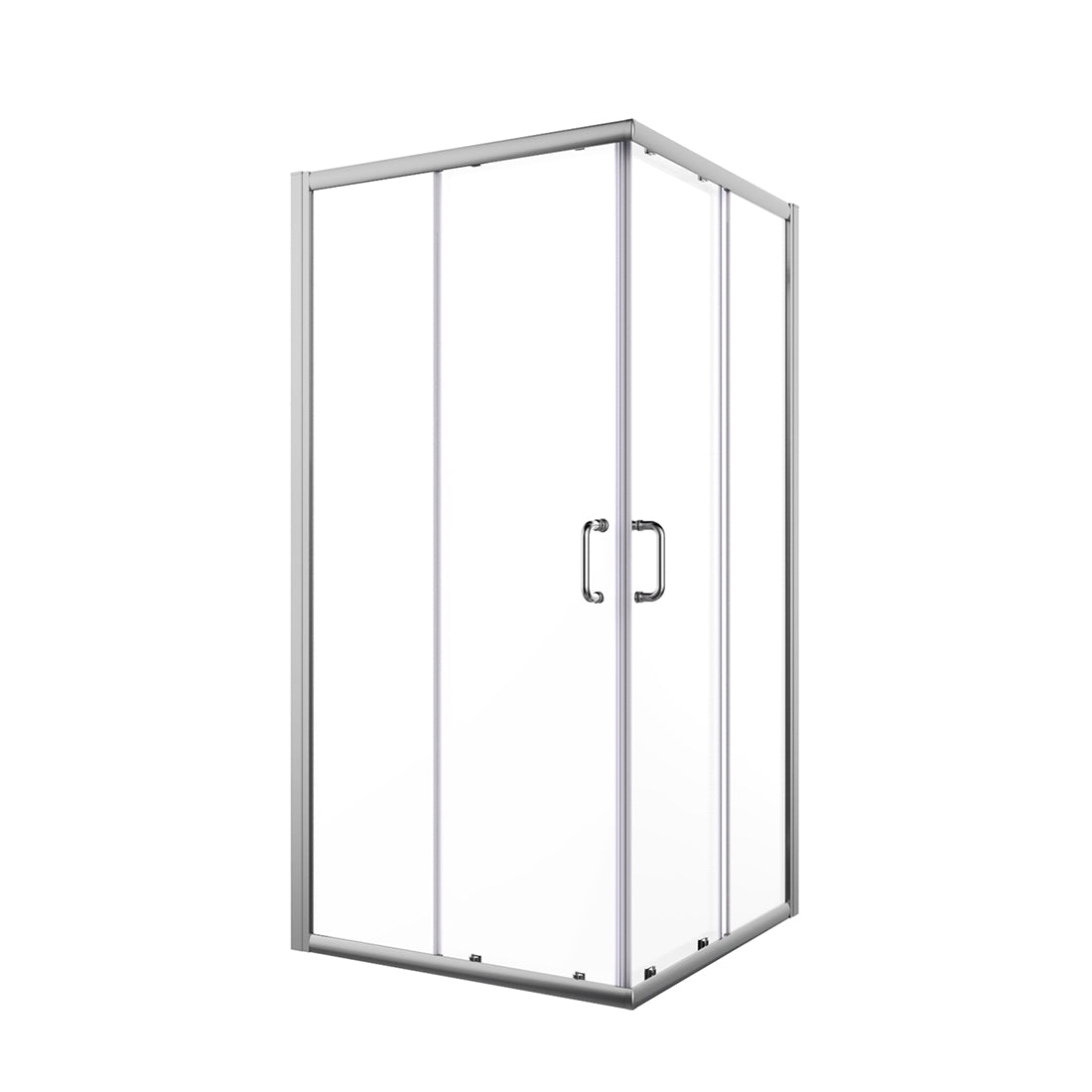 36 in. x 72 in. Corner Shower Door, Clear Glass, Double Sliding Doors, with Handle in Chrome